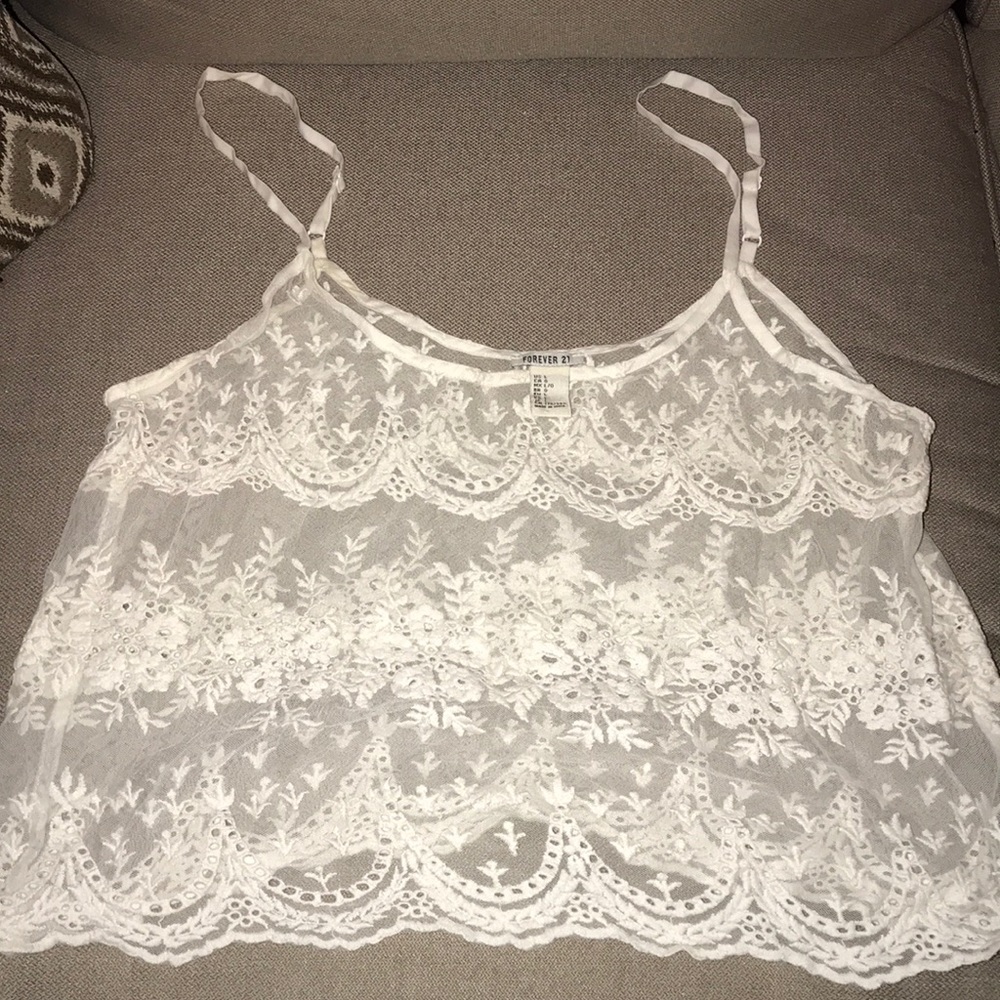 Sheer, lacey tank